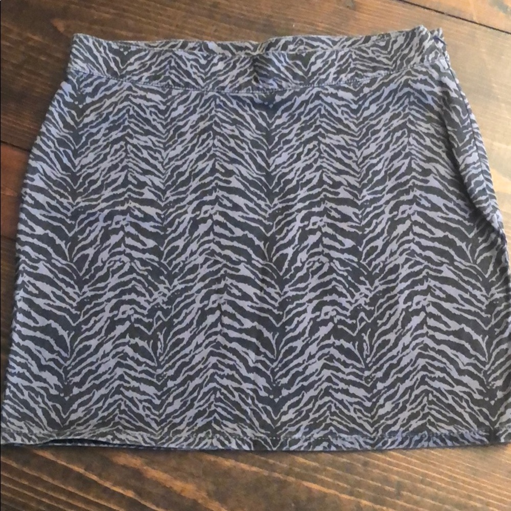 NWOT Zebra Print London Jean Mini Skirt
